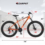 ZNTS S26109 26 Inch Fat Tire Bike Adult/Youth Full Shimano 21 Speed Mountain Bike, Dual Disc Brake, W1856121710