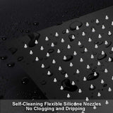 10" Square Rainfall & High Pressure Stainless Steel Bath Shower head Matte Black W121960067