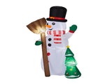 6.2FT Lighted Christmas Inflatable Decoration, Inflatable Snowman Holding Groom, Funny Blow Up Yard 19172104