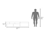 Natural Oak and White TV Stand with Drop-Down Door and Open Shelf B062P290251