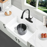 Fireclay 33" L X 20" W Workstation Farmhouse Kitchen Sink With Accessories W122567038