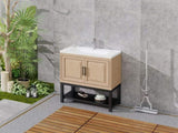 36" Bathroom Vanity White Ceramic Sink & Hot and Cold Faucet , Freestanding Bathroom Cabinet W688P224379