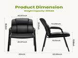 Faux Leather Waiting Room Chair, Office Guest Chair with Padded Arms, for Reception, Conference, 38633273