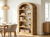 70.9 Inch 5 Tier Arched Bookcase with Display Shelves, Bookshelf Organizer 00727333