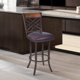 Mivara 30" Barstool in Auburn Bay finish with Brown Pu upholstery B2736P354272