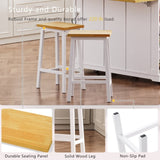 K&K Solid Wood Bar Stools , 25.6" Tall Set of 2 Bar Chairs, Kitchen Counter Stools N707P185529W