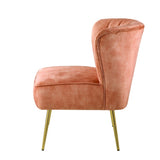 Burnt Orange Tufted Wingback Accent Chair B062P186525