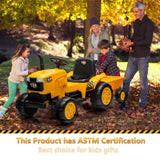 ZNTS 12V Kids Ride on Tractor Electric Excavator Battery Powered Motorized Car for Kids Ages 3-6, with , W1811P154759