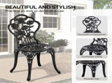 3 PCS Outdoor Set, All-Weather Cast Aluminum Rose Table and Chairs Set of 2, Patio 88927922