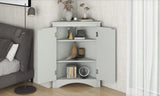ZNTS Grey Triangle Bathroom Storage Cabinet with Adjustable Shelves, Freestanding Floor Cabinet for Home WF291467AAE