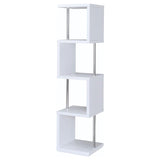 White and Chrome 4-tier Bookcase B062P145510