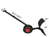 36" x 18" H-Shaped Handle Manual Snow Pusher Black Snow Blade, Black Shaft, Red Wheel Hubs, Iron 20601312