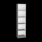 Home Xs Bookcase with 5-Tier Shelves and Slim Design -Matt Gray / White -Office B200137836