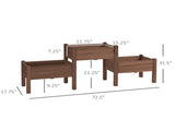 73" x 18" x 32" 3 Elevated Garden Planters 3-Tier Raised Bed for Veggies, Herbs & Flowers 00457272