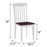 White and Walnut Slat Back Side Chairs B062P182742