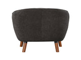 Mid-Century Modern Accent Chair 1pc Charcoal Hued Chenille Fabric Upholstered Channel Stitched Back B011P182508