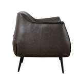 Luxury Furniture 1pc Accent Chair Brown Premium Faux Leather Upholstery Black Finish Metal Legs B011P256313