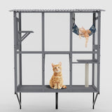 Large Walk-in Outdoor Catio for Cats Window Cat Enclosure with Roof, 3 Access Doors, Multi-Cat W2831P314292
