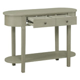 TREXM Elegant Retro Console Table with Curved Design Smooth Glaze for Entryways, Living Rooms N715P230796E
