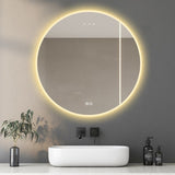 32'' LED Round LED Bathroom Mirror with Lights-Wall Mount Vanity, Anti-Fog, 3 Color Temperature W2709P242511