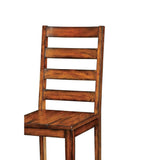 ZNTS Tobacco Oak Finish Solid wood Industrial Style Kitchen Set of 2 Chairs Ladder Back Chairs B011P148640