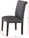 ZNTS Transitional Blue Grey Polyfiber Chairs Dining Seating Set of 2 Dining chairs Plywood Birch Dining HSESF00F1543