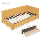 Upholstered Daybed with 2 Storage Drawers Twin Size Sofa Bed Frame No Box Spring Needed, Linen WF299017AAL