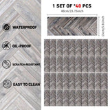 40 Pcs Dark Brown Wood Grain PVC Floor Stickers Peel & Stick For Walls & Floors 32855251