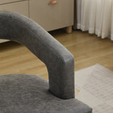 25.79" Wide Modern Barrel Open Back Upholstered Accent Chair with Weathered Solid Wood Legs Dining W3118P254207