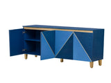 TREXM 60" Retro Buffet Cabinet with Storage, 4-Door Vintage Sideboard Cabinet with Dimensional N715P290575M