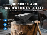 Single Horn Anvil,100Lbs Cast Steel Anvil, High Hardness Anvil, Four holes in the Base for Fixing, W2885P300080