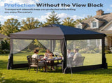 10x10 FT Folding Canopy Tent with 4 Sidewalls, One-Push Central Lock Outdoor Canopy with 2 Clear 04350771