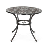 Outdoor Round Cast Aluminum Dining Table, Shiny Copper 64858.00