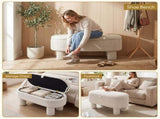 Beige 42 Inch Corduroy Storage Bench, Plush Foam Cushion & Hidden Compartment, 400LBS Seat Weight 29854997