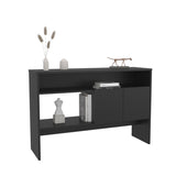 Console Table 31.8" H with 2 Doors and 3 Shelves, Black B097P250862