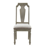 Beige and Weathered Oak Open Back Side Chairs B062P182734