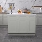 33"in W x 24"in D x 34.5"in H in Shaker Dove Plywood Ready to Assemble Sink Base Cabinets with Shelf T3210P296666