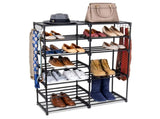 Black 7-Tier Shoe Rack with Modern Space-Saving Design 22858634