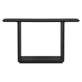 Mirod Elegant Minimalist Console Table with Curved Corners,Natural Wood Veneer,U-Base Design for N760P237958B