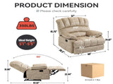 Large Manual Recliner Chair in Fabric for Living Room, Beige 56614352