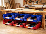 6-Pack Plastic Storage Bin 11" x 11" x 5", Hanging Stackable Organizer Bin, Heavy Duty Stacking 02207434