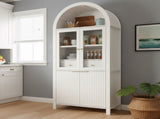 71" Fluted Tall Arched Pantry Cabinet with Adjustable Shelves, Elegant Display Storage with Hidden W2917P384723