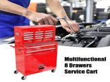 High Capacity Rolling Tool Chest with Wheels and Drawers, 8-Drawer Tool Storage Cabinet--RED 06372570
