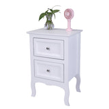 2pcs Country Style Two-Tier Night Tables Large Size White 65778449