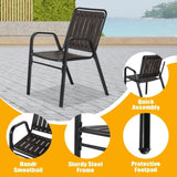 3-Piece Patio Bistro Set, Outdoor Furniture Set with 2 Stackable Patio Dining Chairs and Glass 31111029