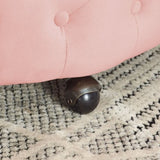 Velvet Upholstered Swivel Chair for Living Room, with Button Tufted Design and Movable Wheels, W487124836