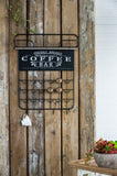 22.8x5.5x28.7" Black Floating Coffee Bar Shelf with Coffee Pod Holder, Hooks and Storage Shelf W2078P223138