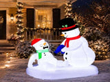 5.91FT Melting Snowman with Hair Dryer Christmas Inflatable Decoration, 5 LED Lights, 210D 38718022