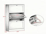 Modern Shoe Storage Cabinet, Entryway Shoe Organizer with 3 Flip Drawers & Adjustable Shelves, 09405616
