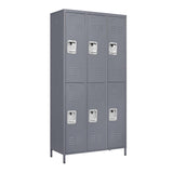 ZNTS 6 Door 72"H Metal Lockers With Lock for Employees,Storage Locker Cabinet for Home Gym Office School 70100084